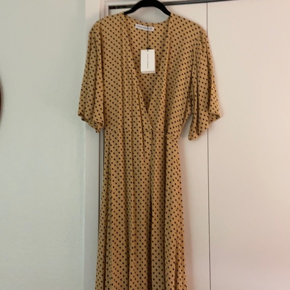 Faithfull the Brand Lulu Wrap Dress Polka Dot, L - Picture 1 of 5